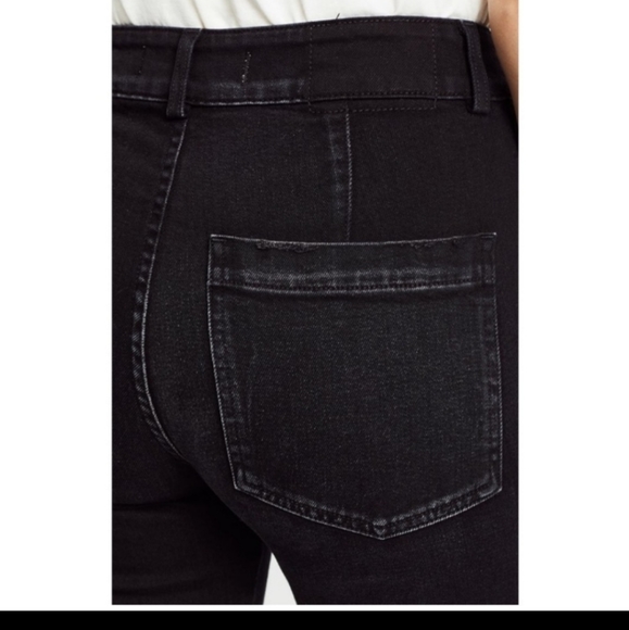 Size 25 AMO Audrey High Rise Black Magic Distressed Denim Size 25 - Picture 4 of 8